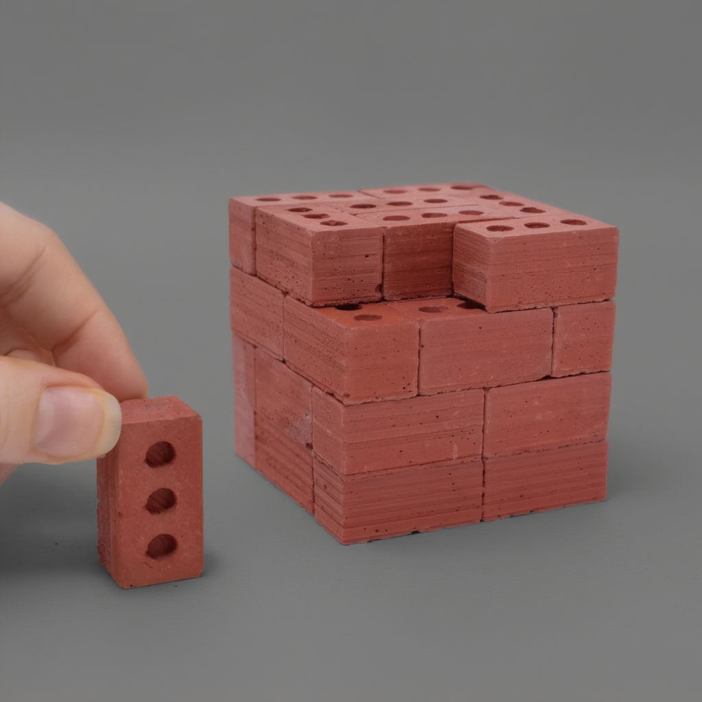 1:6 Scale Mini Red Bricks 24pcs