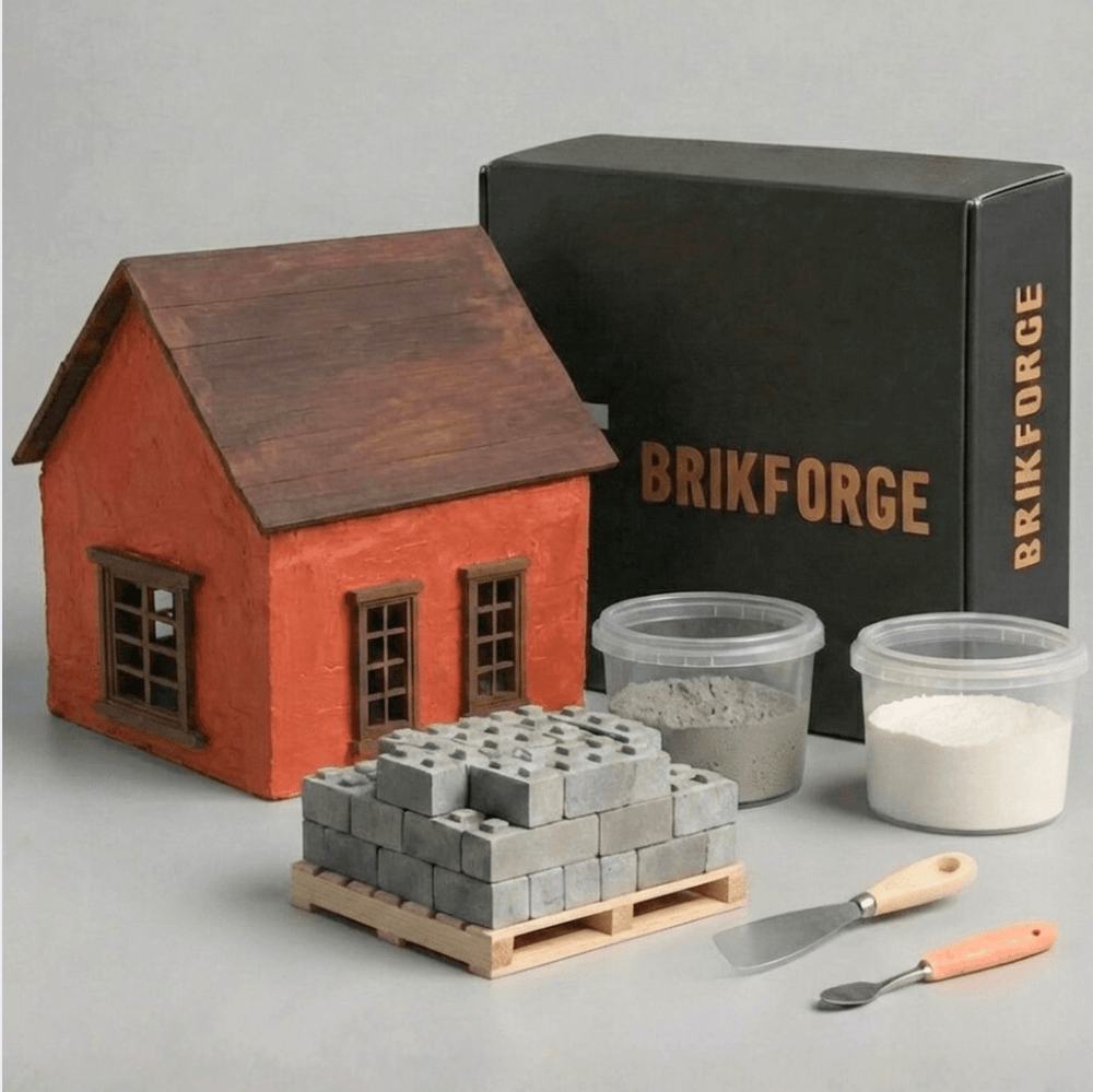 DIY 1:12 Scale Real Brick Builder Kit - Brikforge